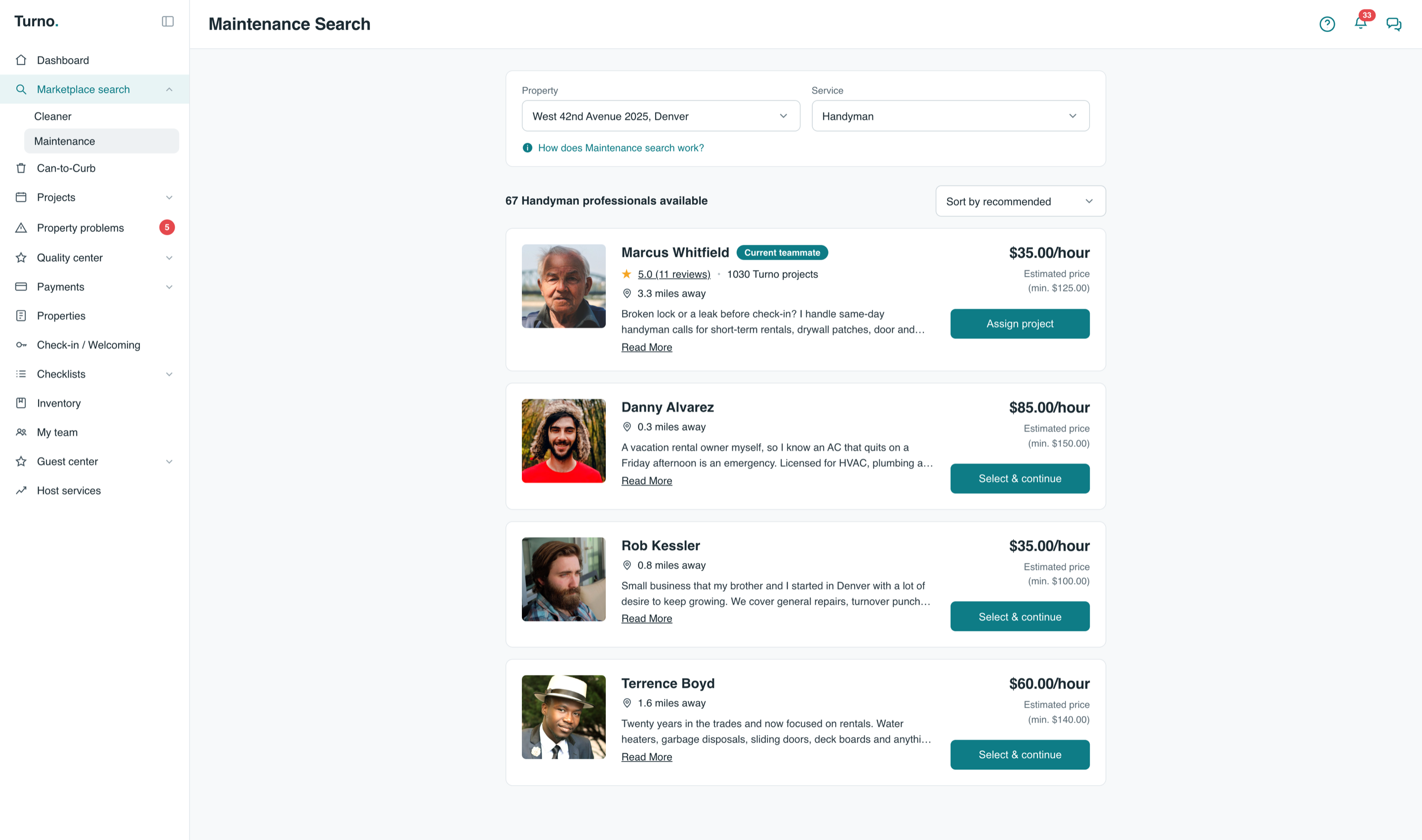 Turno maintenance marketplace search, the 0 to 1 vertical Taylor launched